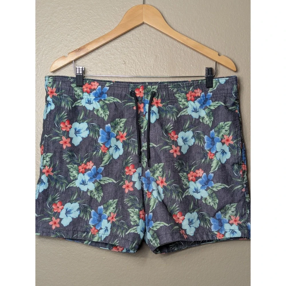 Hollister Swim Trunks Men Size M Multi Floral Tropical Board Shorts Beachwear